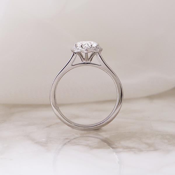 Diamond Antique Halo Custom Engagement Ring (34002)