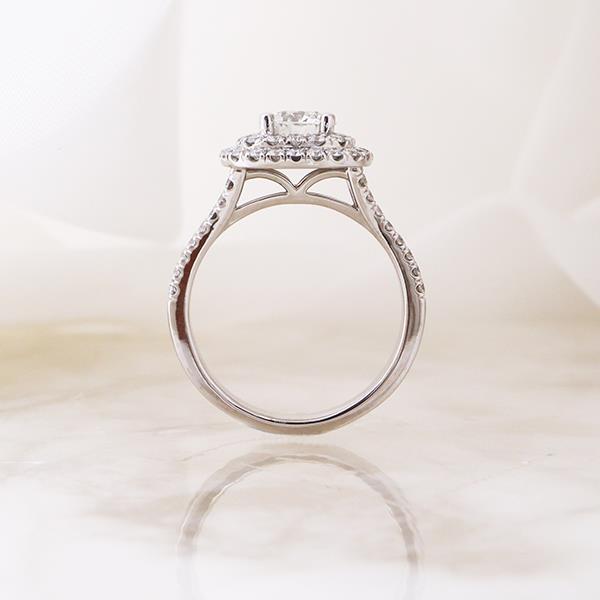 Canadian Diamond Custom Double Halo Engagement Ring (34677)