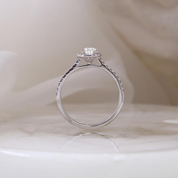 Canadian Maple Leaf Diamond Pear Halo Engagement Ring (35267)