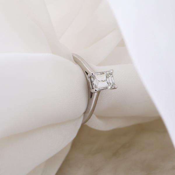 Diamond Custom Emerald Cut Solitaire Engagement Ring (36000)