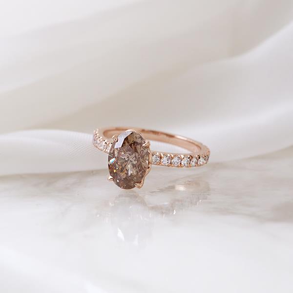 Diamond Custom Oval Champagne Engagement Ring (37414)