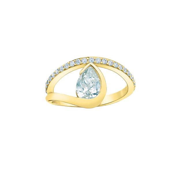 Diamond Pear Twist Engagement Ring - LG 1.25ctTW (38675)