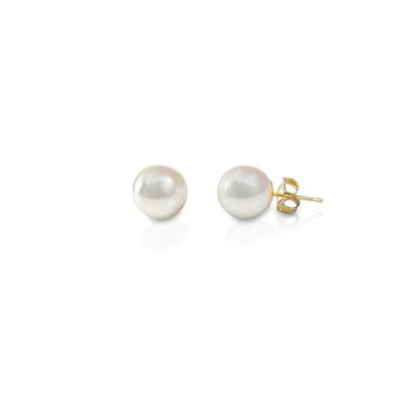 Genuine Pearl Stud Earrings - 6 to 6.5mm (10986)