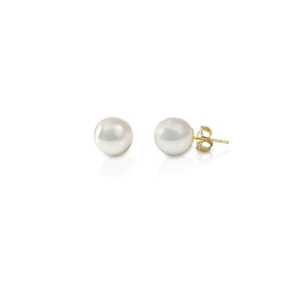 Genuine Pearl Stud Earrings - 6 to 6.5mm (11363)