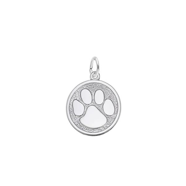 Sterling Silver Paw Print Pendant - Large (28841)