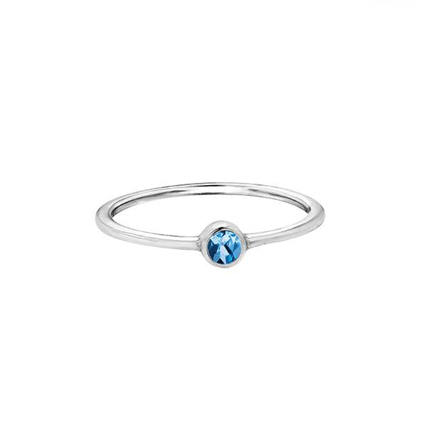 Genuine Blue Topaz Birthstone Ring (29477)