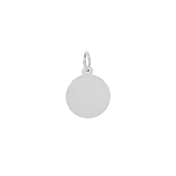 Sterling Silver Round Disc Pendant - 14.5mm Diameter (32697)