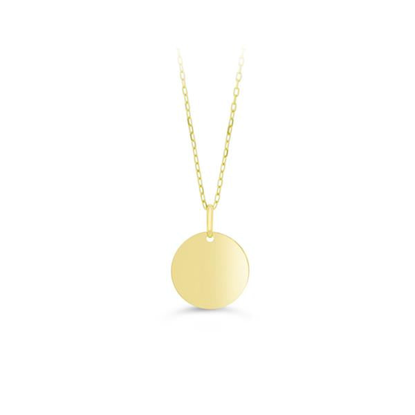 Gold Round Disc Pendant Small - 8mm Diameter (32879)