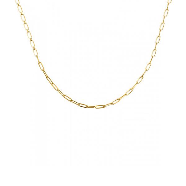 Gold Paperclip Link Necklace 2mm 16 inch (33197)