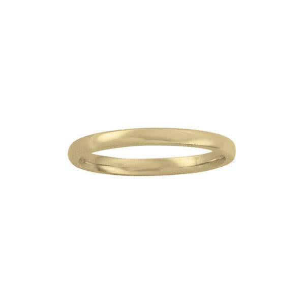 Gold Wedding Band 2mm Size 6.5 (34022)