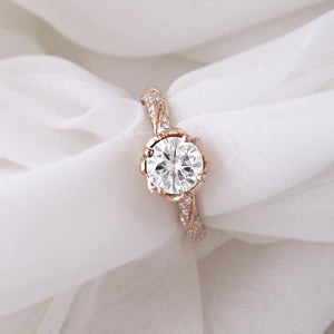 Genuine Moissanite And Diamond Ring (34531)