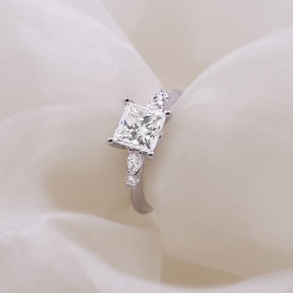 Canadian Diamond Princess Custom Engagement Ring (34817)