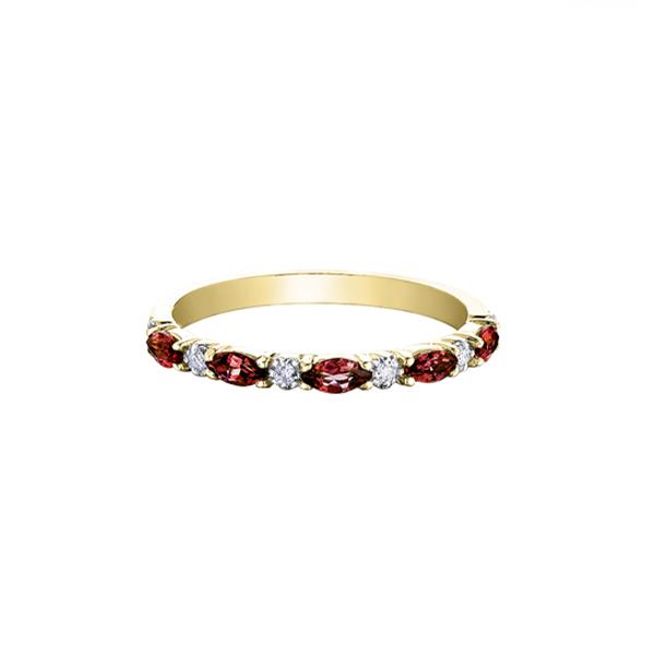 Genuine Garnet and Diamond Band (35193)