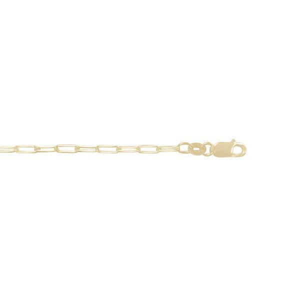 Gold Paperclip Link Bracelet 2mm 7.5 inch (35249)