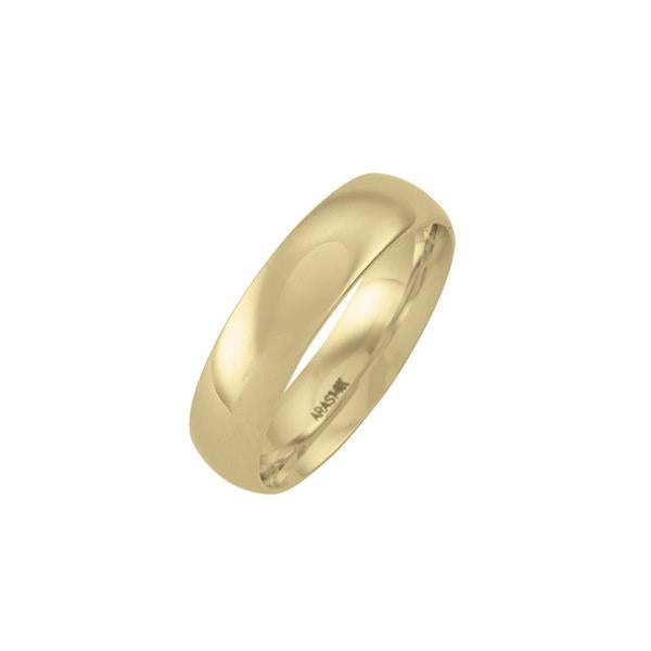 Gold Wedding Band 5mm Size 7.5 (35494)