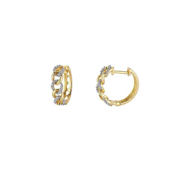 Diamond Cuban Link Huggie Earrings (35584)