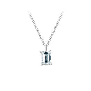 Diamond Emerald Cut Solitaire Pendant-LG 1.0ct (35624)