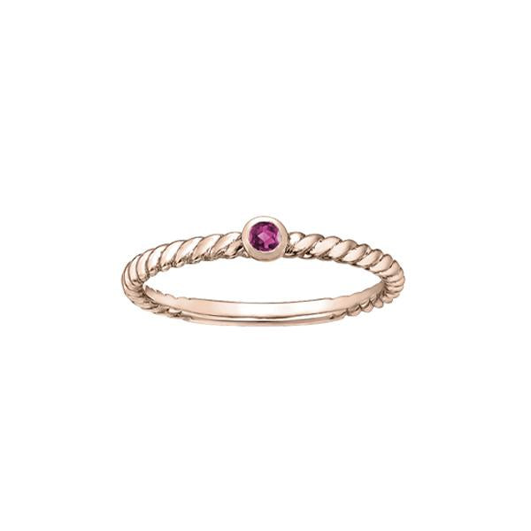 Genuine Pink Tourmaline Stackable Ring (35795)