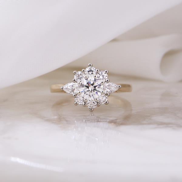 Diamond Cluster Custom Engagement Ring (36174)