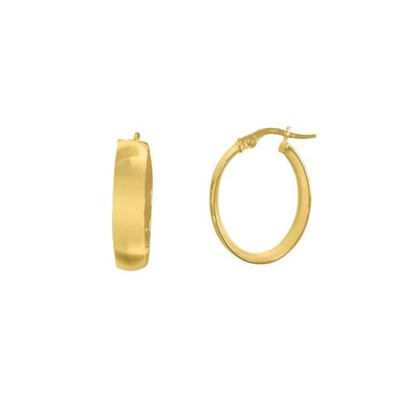 Gold Oval Hoop Earrings (36176)