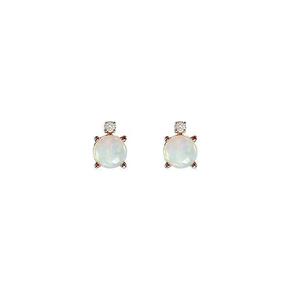 Genuine Opal and Diamond Earrings (36875)