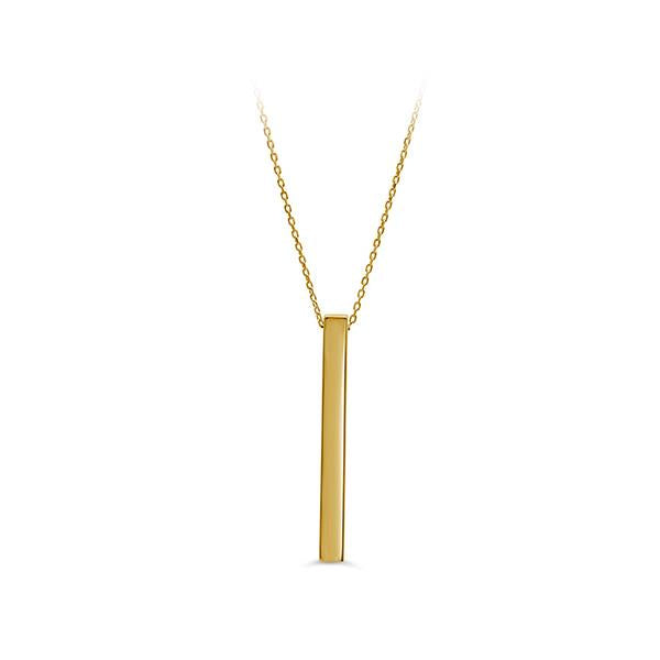 Gold Vertical Bar 3D Necklace (37165)