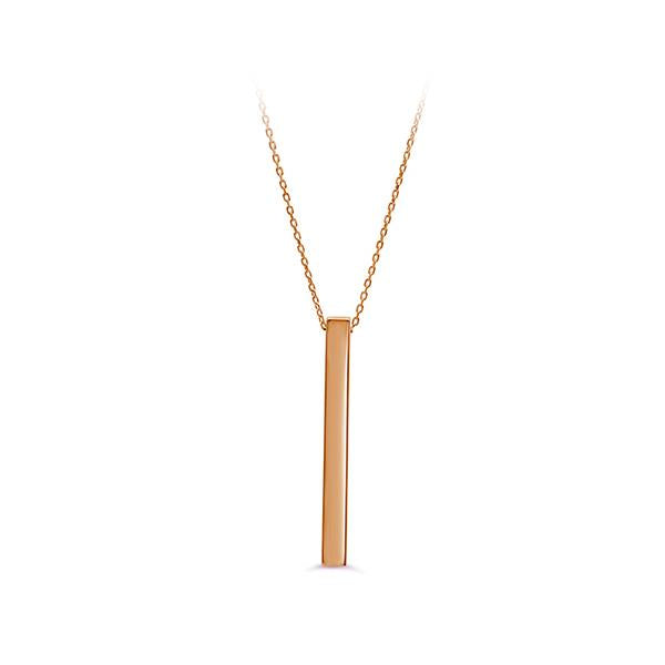 Gold Vertical Bar 3D Necklace (37167)