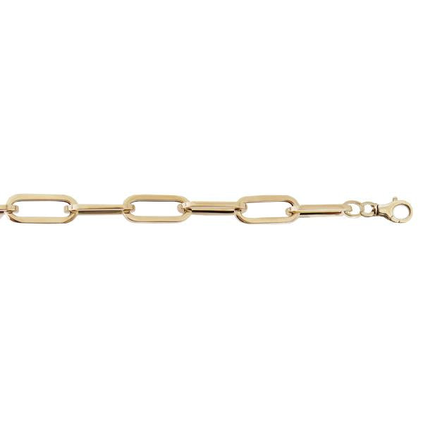 Gold Paperclip Link Bracelet 9mm 8inch (37197)