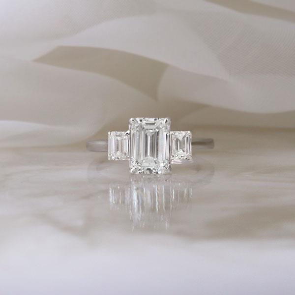 Diamond 3 Stone Emerald Cut Engagement Ring - LG 2.63cttw (37297)