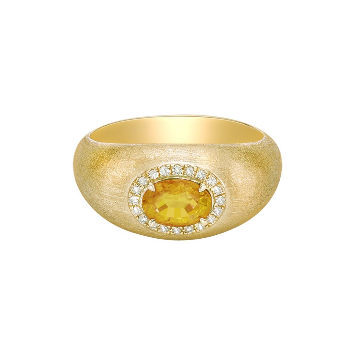 Genuine Citrine and Diamond Ring (37351)