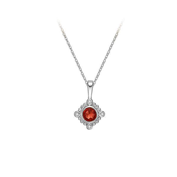 Genuine Garnet and Diamond Pendant (37360)