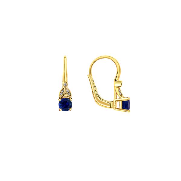 Genuine Montana Sapphire and Diamond Earrings (37366)