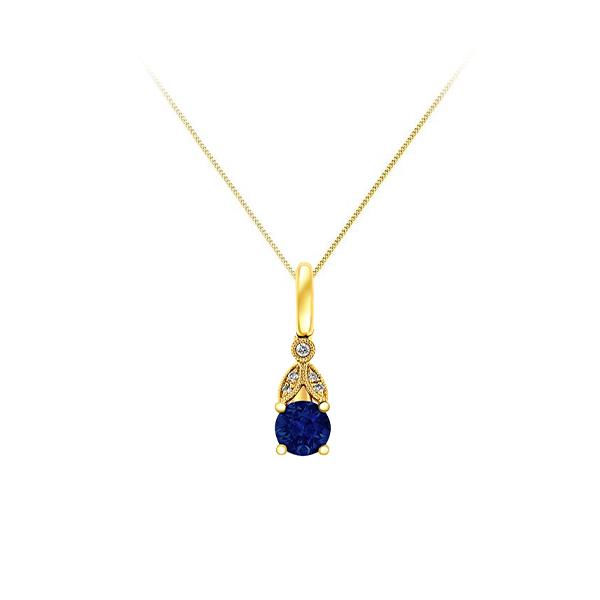 Genuine Montana Sapphire and Diamond Pendant (37367)