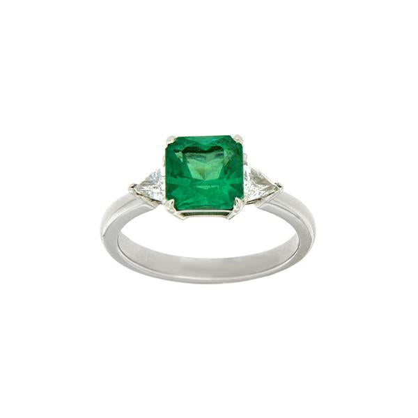 Genuine Emerald and Diamond Ring (37378)