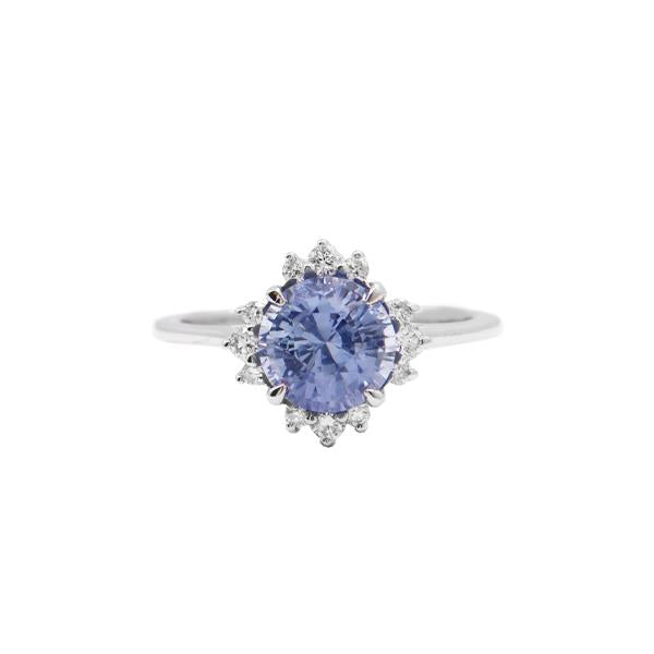 Genuine Silver Sapphire Custom Cluster Ring (37411)