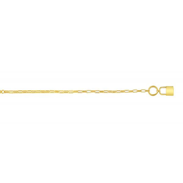 Gold Fancy Link Bracelet with Lock Charm (37560)