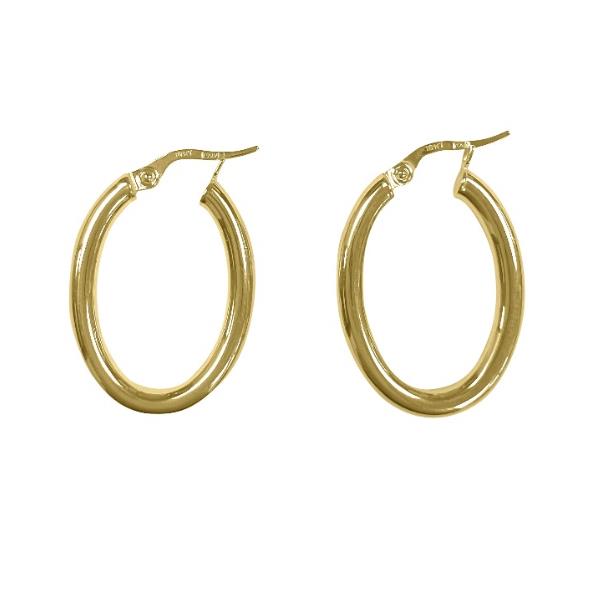 Gold Oval Hoop Earrings (37680)