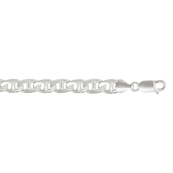 Sterling Silver Flat Anchor Link Bracelet - 9 inch (37732)