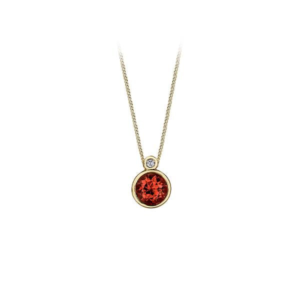 Genuine Garnet and Diamond Pendant (37800)