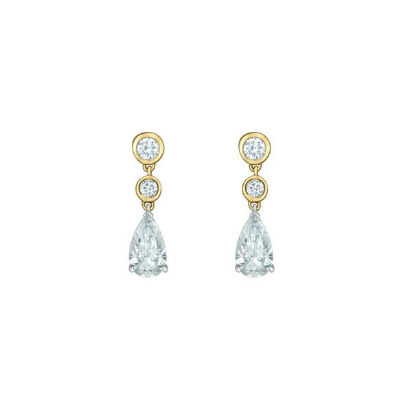 Diamond Pear Cut Drop Earrings - LG 2.51ctTW (38340)