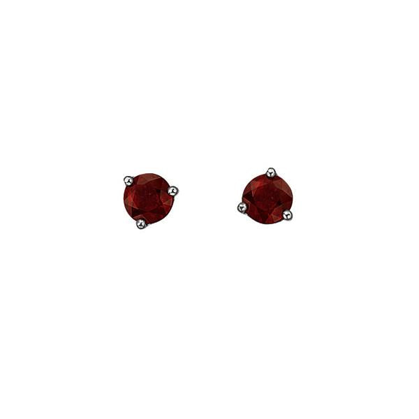 Genuine Garnet Stud Birthstone Earrings (38361)