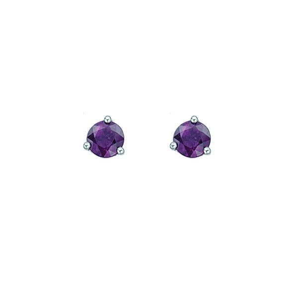 Genuine Amethyst Stud Birthstone Earrings (38362)