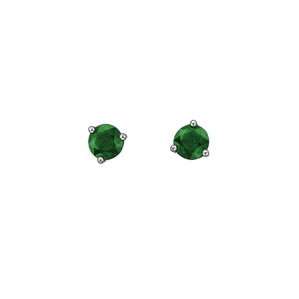 Genuine Emerald Stud Birthstone Earrings (38365)