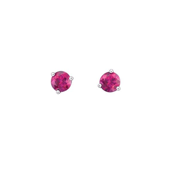 Genuine Pink Topaz Stud Birthstone Earrings (38366)