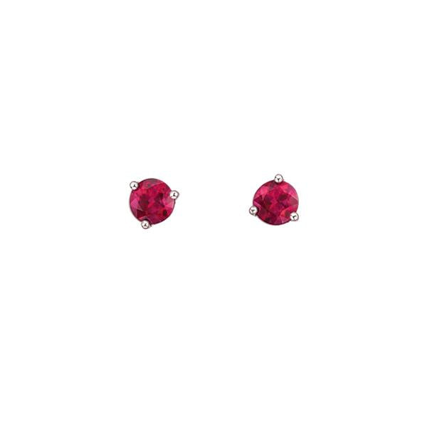 Genuine Ruby Stud Birthstone Earrings (38367)