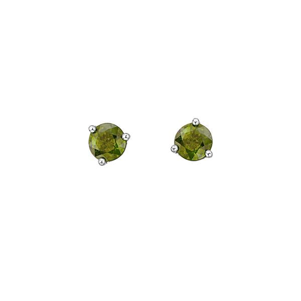 Genuine Peridot Stud Birthstone Earrings (38368)