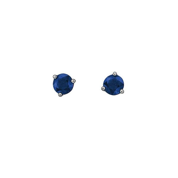 Genuine Sapphire Stud Birthstone Earrings (38369)