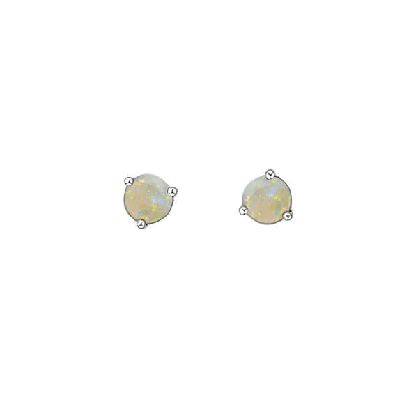 Genuine Opal Stud Birthstone Earrings (38370)