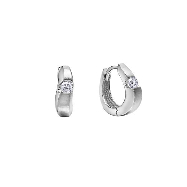 Diamond Solitaire Huggie Earrings (38544)