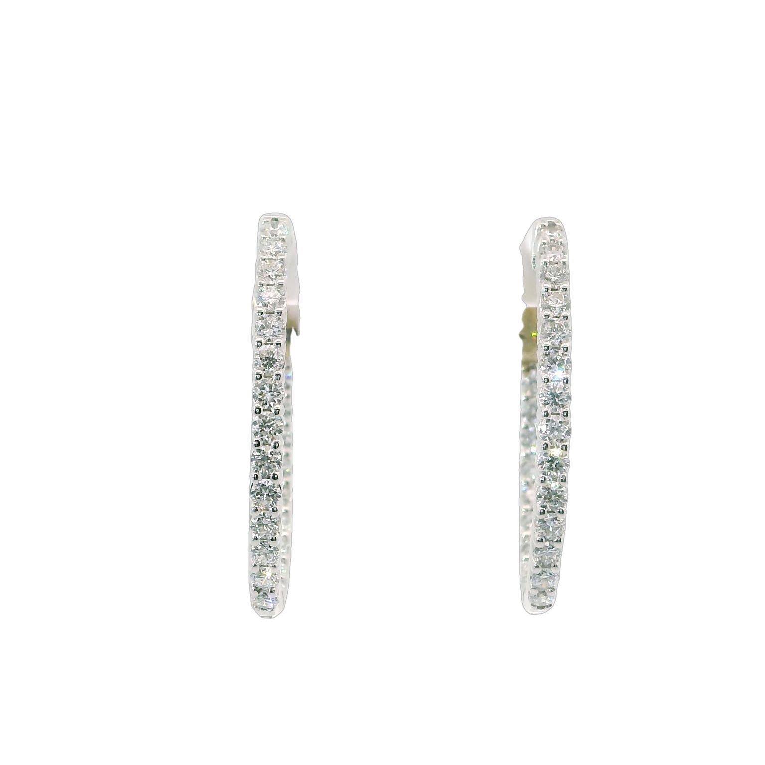 Diamond Inside Outside Hoop Earrings - LG 1.00ct (38658)